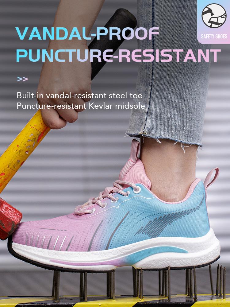 Легкая рабочая защитная обувь, женская обувь со стальным носком, дышащие рабочие кроссовки, неразрушимые защитные женские защитные ботинки