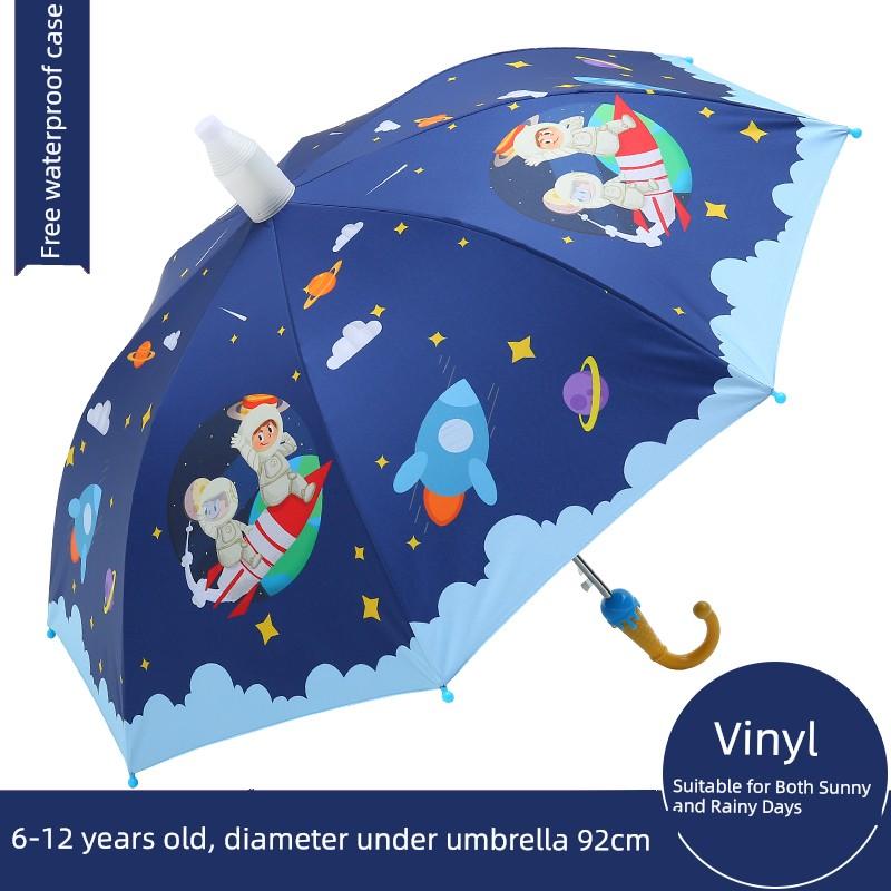 Children's Umbrella Girls Elementary School Students Automatic Safety Rain Or Shine Dual-Use Umbrella Boys Kindergarten Princess Sun Protection Sun