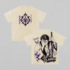 Hot Anime BLEACH Aizen Sousuke Print T-shirt Men Women Tshirts Short Sleeve Cotton Clothing Retro Washed T Shirt Harajuku Tops