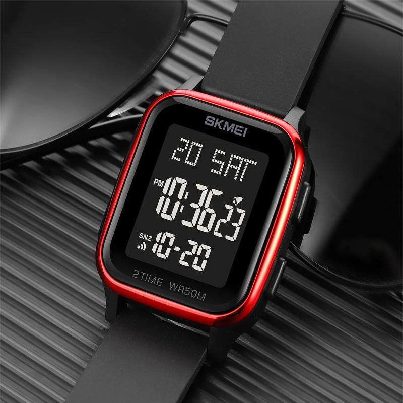 Мужские водонепроницаемые электронные наручные часы с календарем обратного отсчета 5 бар, цифровые часы со светодиодной подсветкой