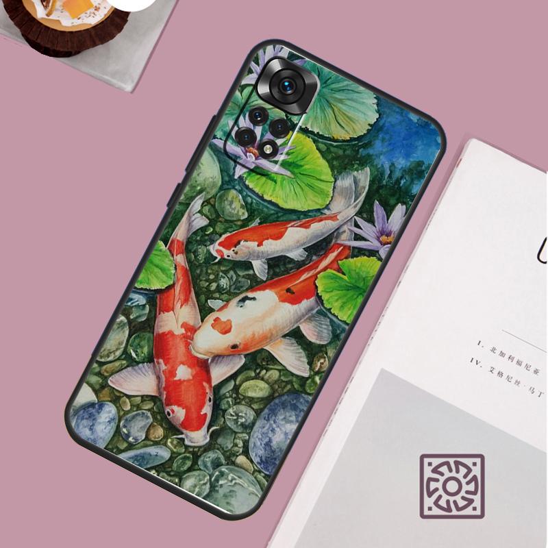 Чехол-картина с рыбой Кои для Xiaomi Redmi Note 12 11 8 9 10 13 Pro 12S 11S 10S 9S Redmi 13C 9C 10C 12C