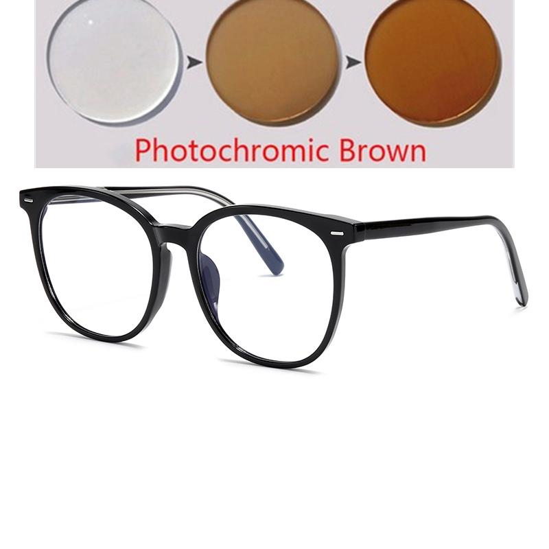 Transparent Frame Anti Blue Rays Round Prescription Glasses For The Nearsighted TR90 Computer Spectacles 0 -0.5 -0.75 To -6.0