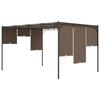 Garden Pavilion with Side Curtains 4 x 3 x 2.25 m Taupe