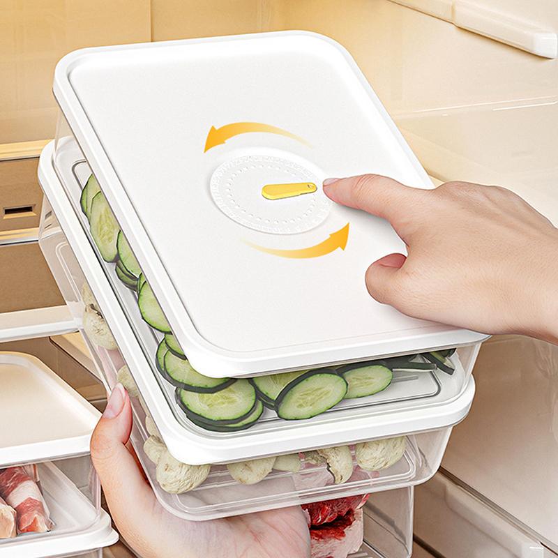 Refrigerator Sealed Fresh-Keeping Box Fruit Meat Freezing Storage Cans Kitchen Plastic Food Organizer Case Container Lunch Box