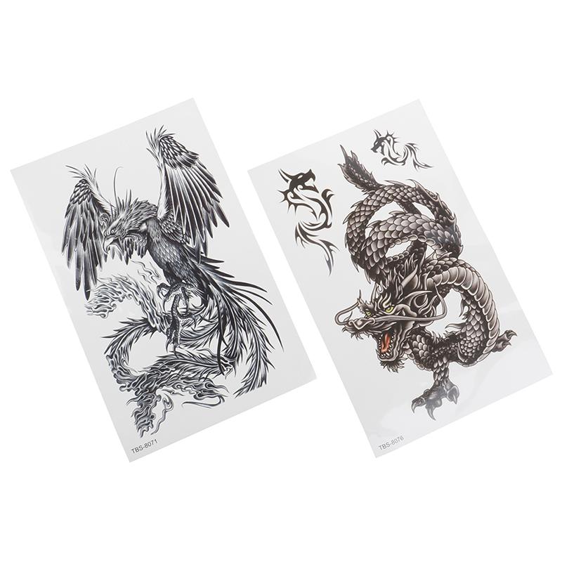 Водонепроницаемая временная наклейка татуировка дракон феникс тело рука нога художественная наклейка круто