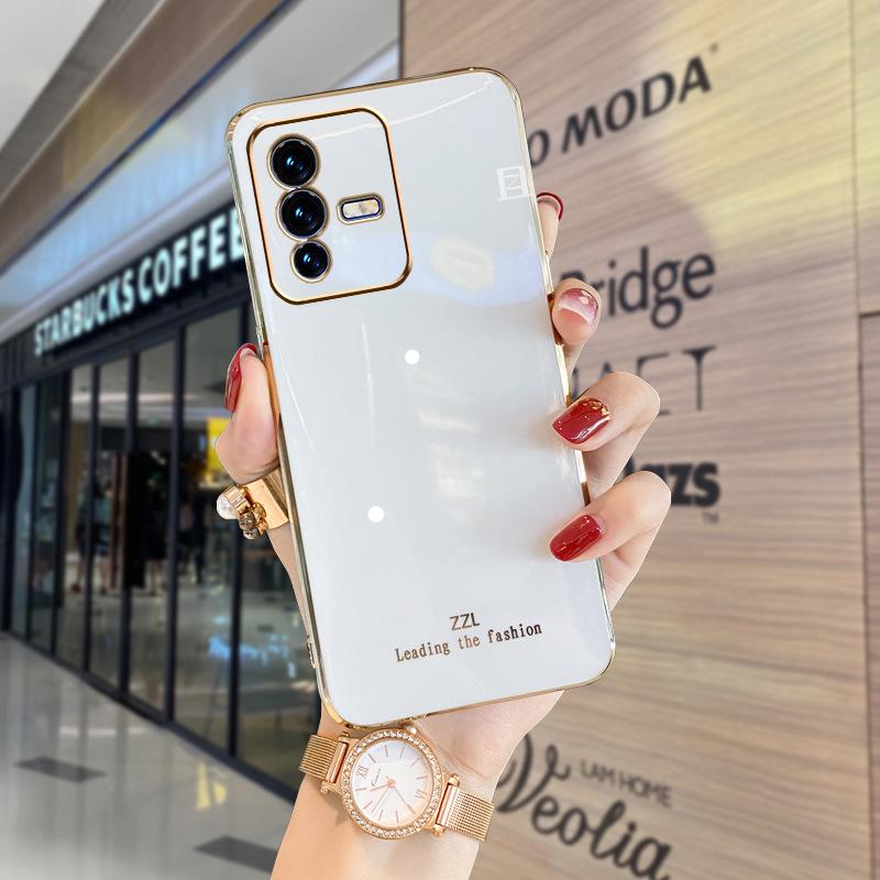 Применимо к чехлу для мобильного телефона vivoS12 S12Pro с защитой объектива, прямой край, глянцевое электролитическое покрытие, мягкий чехол, ледяной защитный чехол