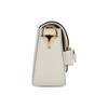 Gucci Horsebit 1955 White Leather Crossbody Bag, Gold Hardware Detachable Chain & Web Strap, Women's Daily Shopping Shoulder Handbag 699760-18YSG-9068