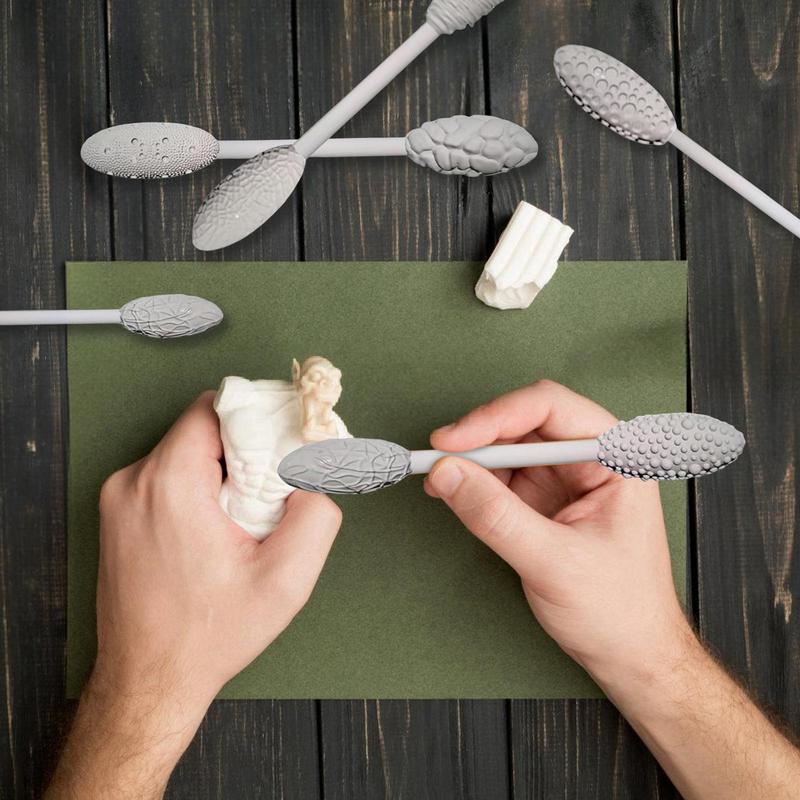 5pcs Texture Tool Sets For Clay Art Clay Modeling Pattern Rollers Kit Texture Rolling Emboss Plaids Hand Rollers For DIYs Crafts