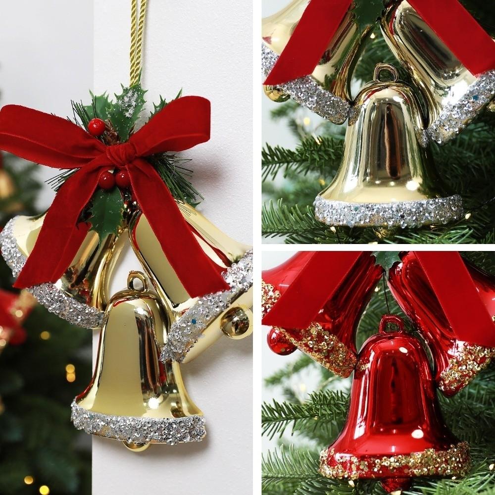 Plastic Christmas Bell Pendant DIY Christmas Tree Bell Decoration Fireplace Decor