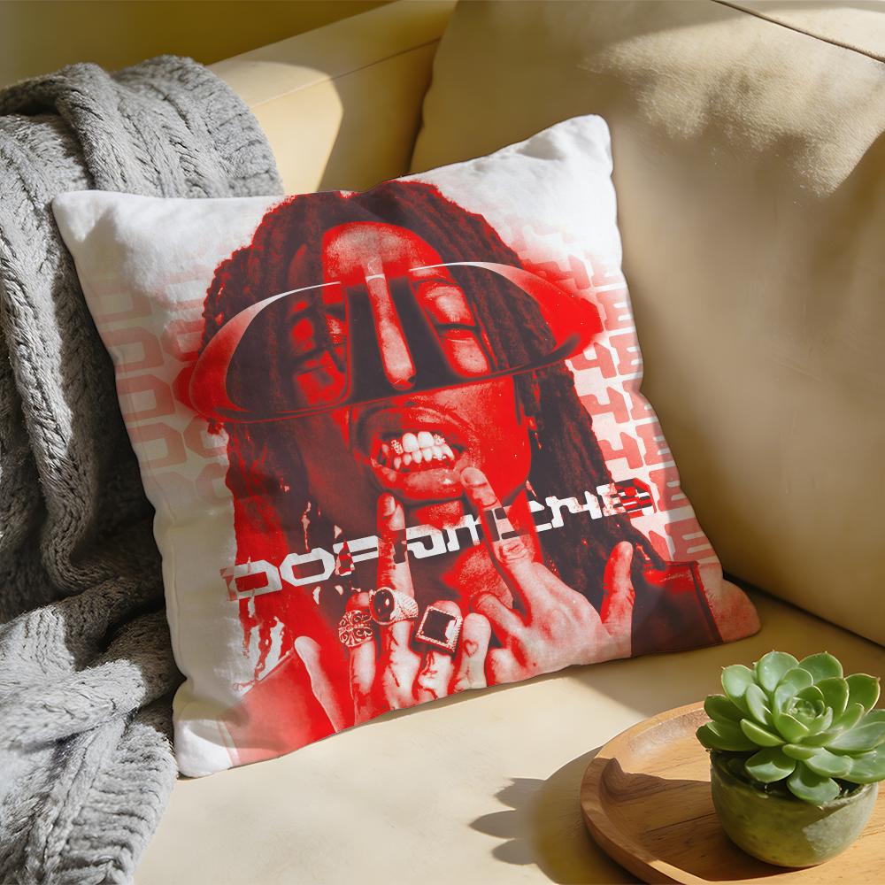 LLil Tecca Album Cover Art Cushion Cover Washed Linen Soft Breathable Decorative Case For Sofa Home Pillow Cover