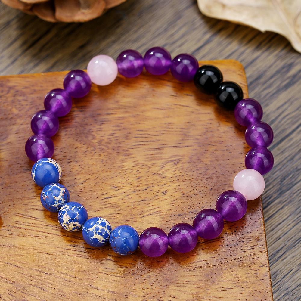 Оригинальный браслет Reiki Strawberry Quartz для мужчин и женщин, натуральный лазурит, аметист, желтый тигровый глаз, бусины, браслет, ювелирные изделия