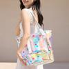 Large Capacity Waterproof Women's Tote Bag Colorful Transparent Casual Shoulder Handbag for Summer Beach Swimming Versatility