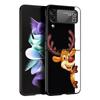 Christmas Cute Cartoon Z Flip 4 Phone Case For Samsung Z Flip 3 5G Black Hard Shell Galaxy ZFlip3 ZFlip5 Cover Folding Luxury
