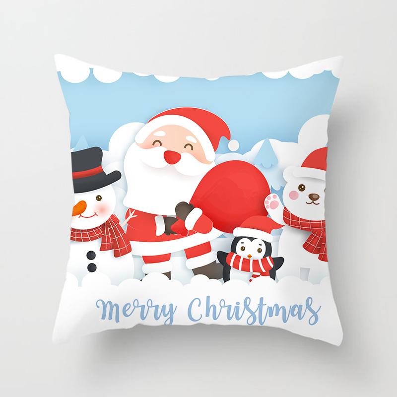 Cartoon Christmas Throw Pillow Set Santa Claus Sofa Gift Home Decor Pillowcase Christmas Gift Pillowcase
