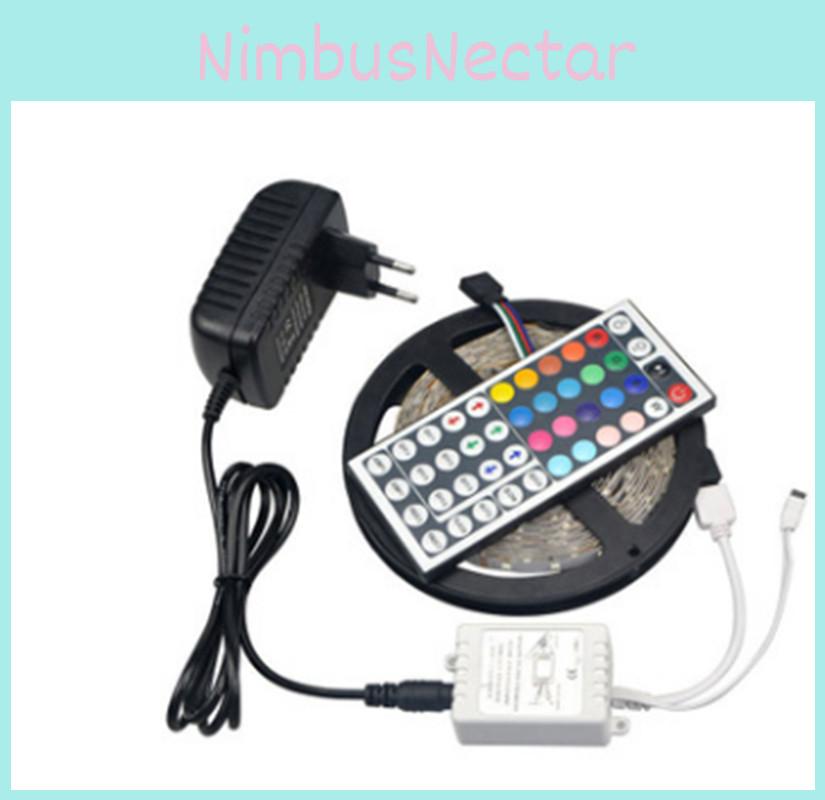 Светодиодная лента 12В 3528RGB с мини-пультом дистанционного управления, неводонепроницаемая, яркое освещение для декорации фона телевизора
