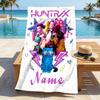 Personalized Name Huntrix Name Stylish Digital Printing Beach Towel Quick‑Drying Absorbent Blanket for Beach Pool Gym Travel