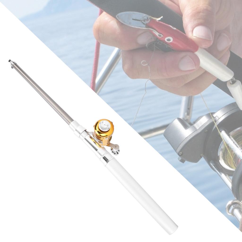 Мини Портативное Телескопическое Удилище Карманного Формата и Рыболовная Катушка(Серебряный)