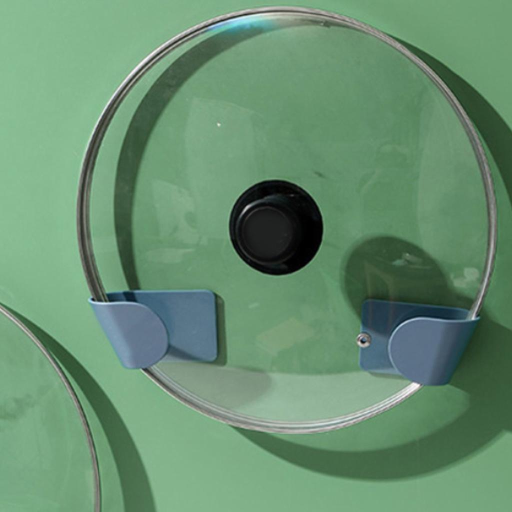 Pot Lid Holder Wall Mount Plastic Pot Top Storage Organizer Rack for Cabinet Door Kitchen Cupboard