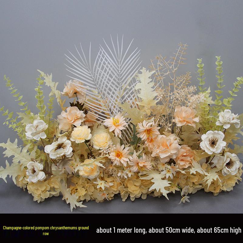 Wedding Aisle Floral Arrangement: Artificial Flower Basket & Row Decoration