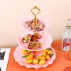 European Three-Tier Plastic Fruit & Cake Stand for Weddings & Holidays
