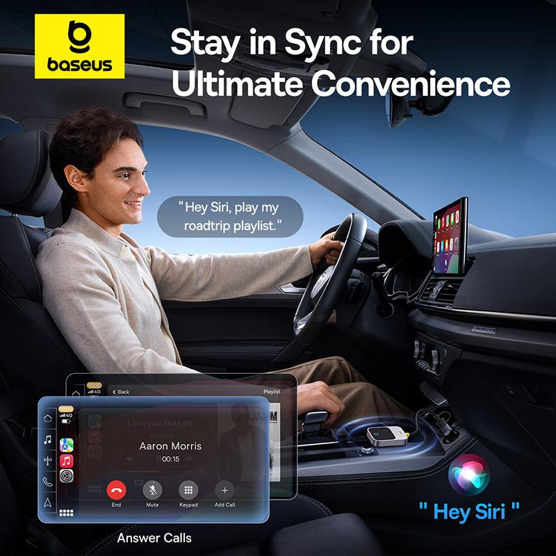 Беспроводной адаптер Baseus CarPlay Smart CarPlay Box iOS Проводной к Беспроводному Дисплей Car Play Plug&Play Bluetooth WiFi Подключение Авто