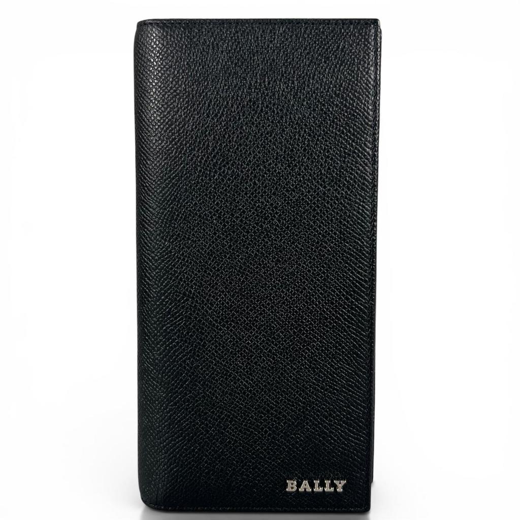 Excellent BALLY Purse LALIRO Leather long wallet with metal logo, bi-fold mens Used