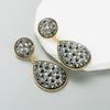 Geometric Water Frosted Earrings Inlaid Color Diamond Elegant Drop Long Earrings Women's