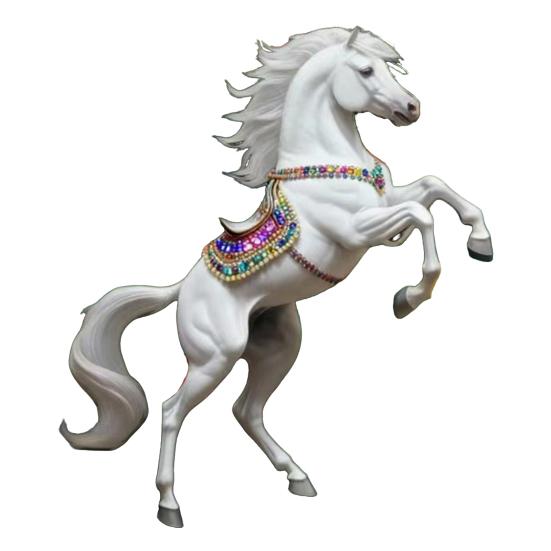 Horse Ornament Acrylic 2D Flat Realistic Flying Horse Christmas Tree Pendant with Sparkling Rhinestone Home Decor