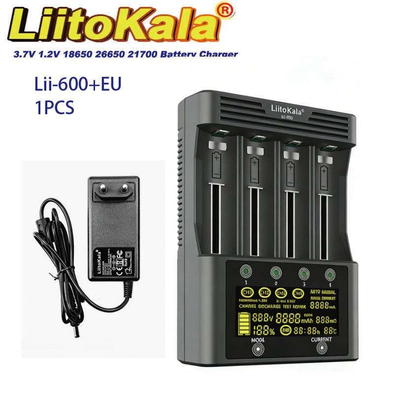 Liitokala LII-600 LII-500 LII-500S LCD Battery Charger 3.7V 1.2V 18650 26650 21700 with Capacity Test And Touch Control