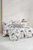 Double Ranforce Duvet Cover Set 100% Cotton Leaf Pattern