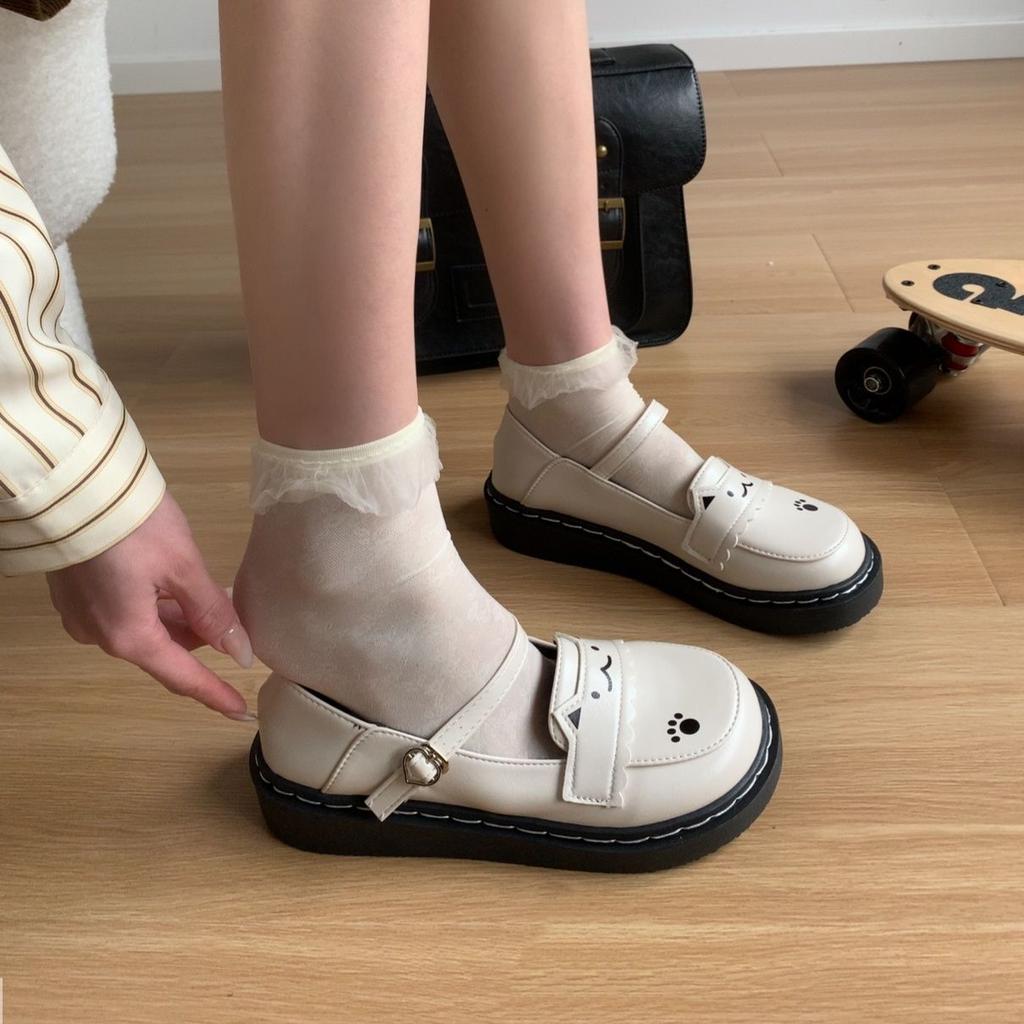 Height-increasing Muffin Retro Big Head Shoes Are Comfortable, Sweet and Cool Platform Shoes 2025 Autumn New British Style Small Leather Shoes Single