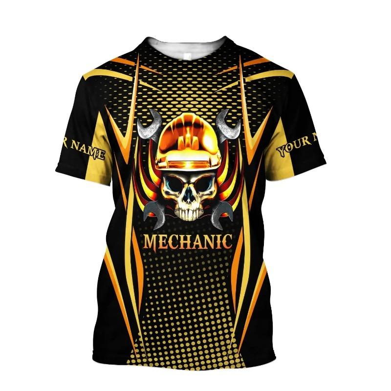 Футболка механика Мужская футболка Механические инструменты 3D принт короткий рукав летний джерси повседневные футболки