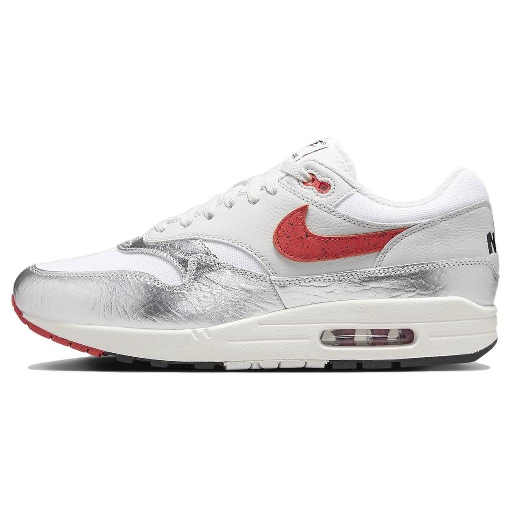 Nike Мужские кроссовки Air Max 1 Premium SE Hot Sauce серебристо-белые чили-красные HF7746-100