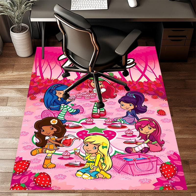 Custom Strawberry Princess Mat Personalized Name, Polyester Washable Indoor Entryway Rug, Gift for Christmas, Easter, Thanksgiving Day