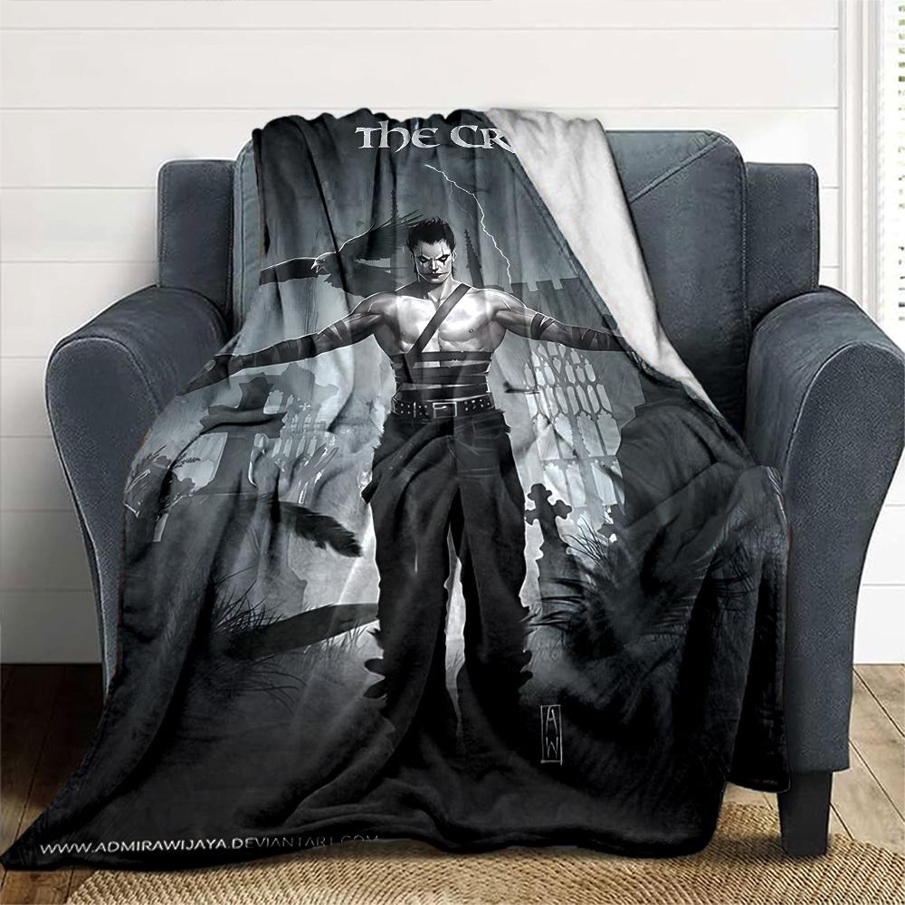 1pc The Crow Throw Blanket Soft Flannel, Cozy All Season Polyester Perfect for Home, Office
