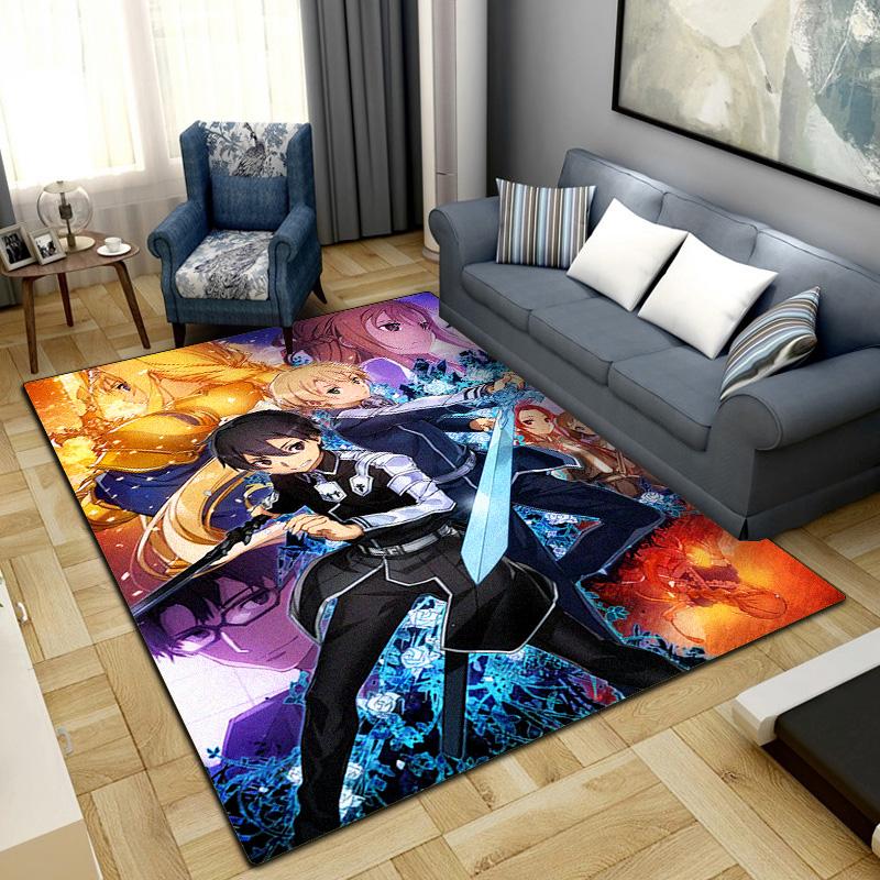 Ковер Sword Art Online Большой ковер Нескользящий Моющийся коврик для пола Игровая комната Спальня Домашний декор LXR87