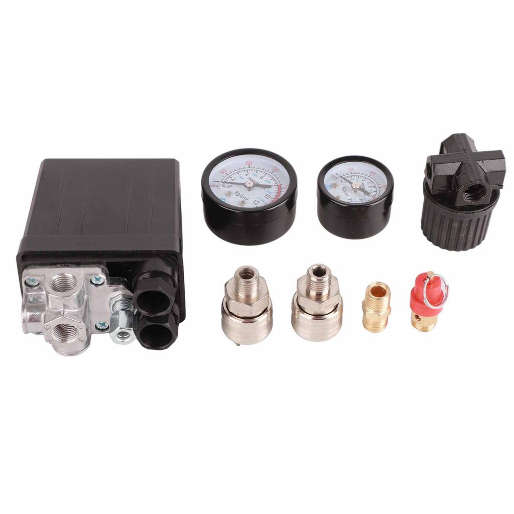 Air Compressor Pressure Switch 1 4in 4 Holes Controller Regulator Valve 90‑120PSI 220V