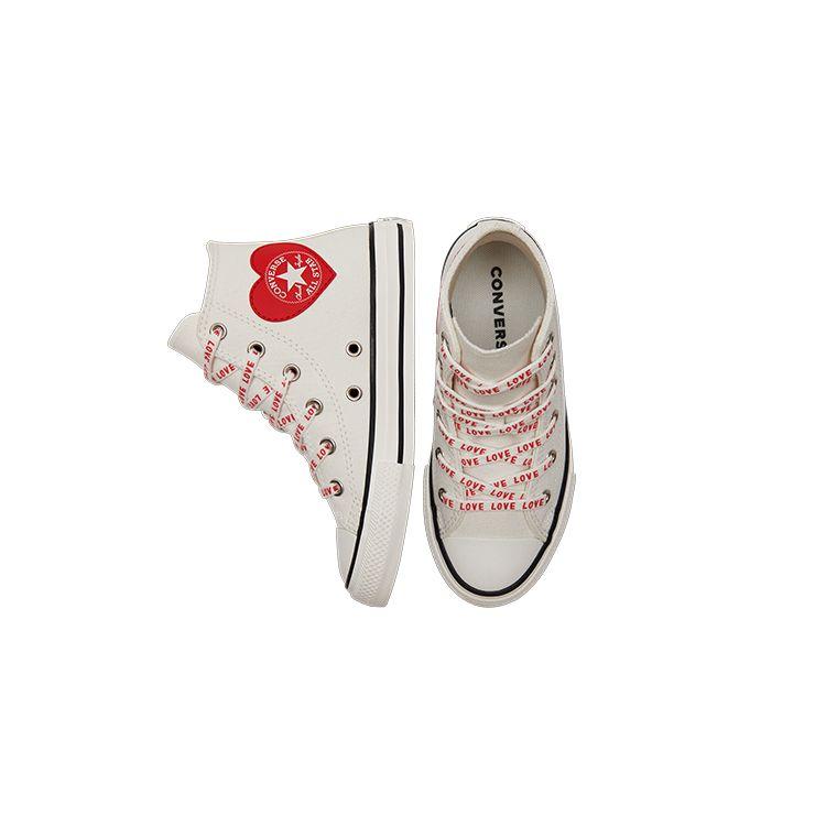 Converse Chuck Taylor All Star Canvas Durable High Top Kids Sneakers Dynamic Red And White Kids Sneakers A01604C