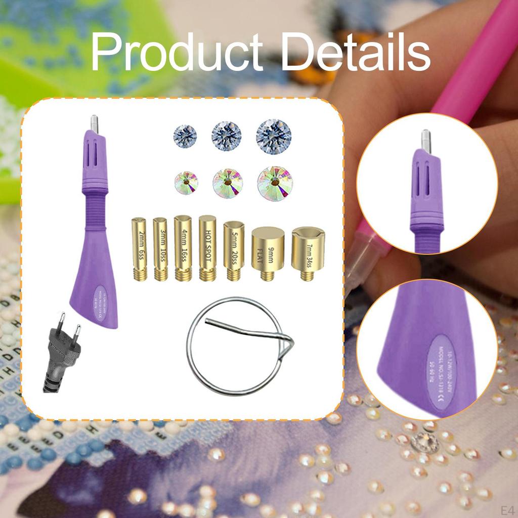 Fixed GEM Craft Applicator with 7 Tips for Card Making Clothes Embossing Pink