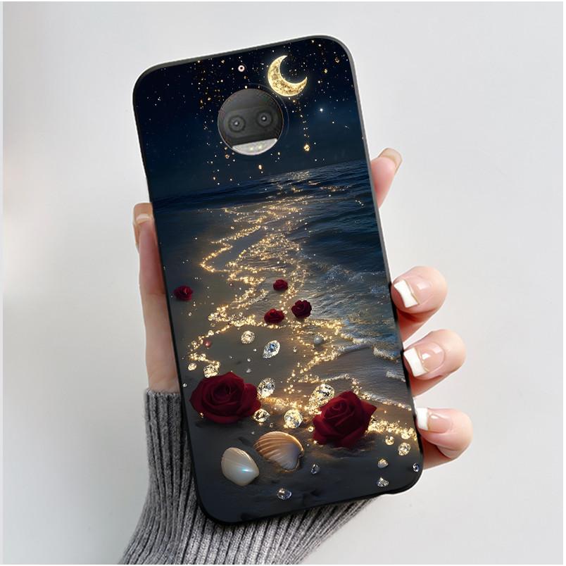 For Motorola Moto G6S Plus  Dreamy Pattern Shockproof Soft Cover For Motorola Moto G5S Plus Bumper Silicone Jelly Black Case