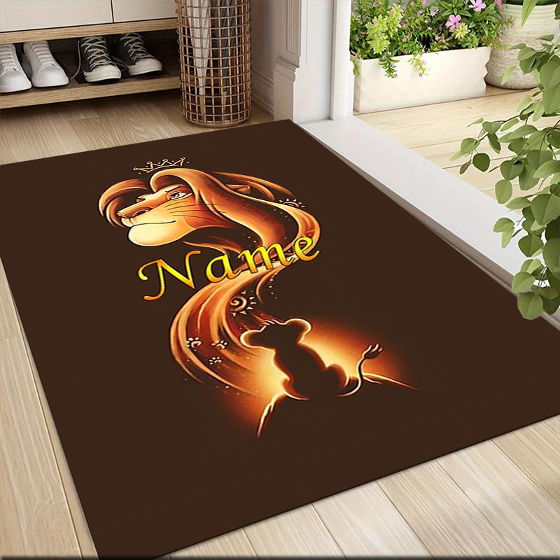 Custom Name Lion Majesty Carpet Rug Customizable Soft Washable Anti-Slip Home Living Room Sofa Mats Personalized Rug. 0909304