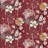 Рулон подарочной бумаги - Бордовые цветы - 50 см x 100 м