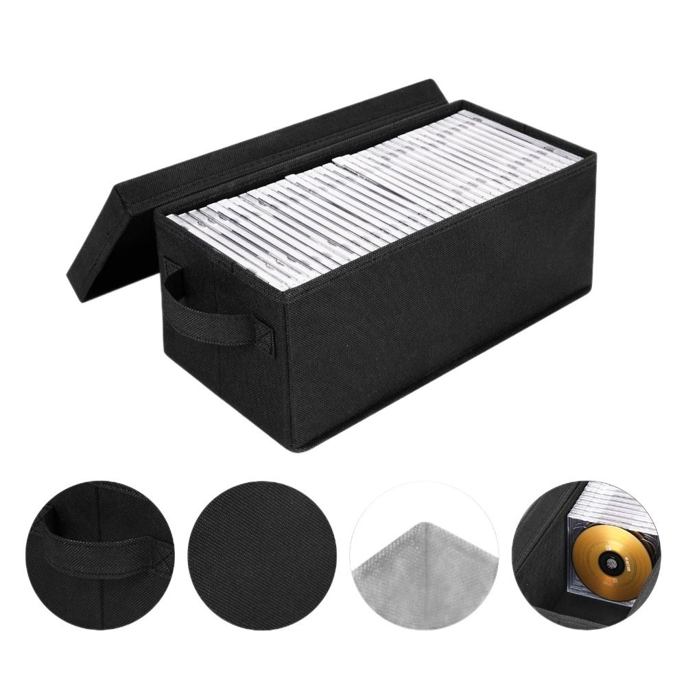 Visible Window Stackable CD Case with Handles CD Holder Premium CD Storage Box Audio Collection