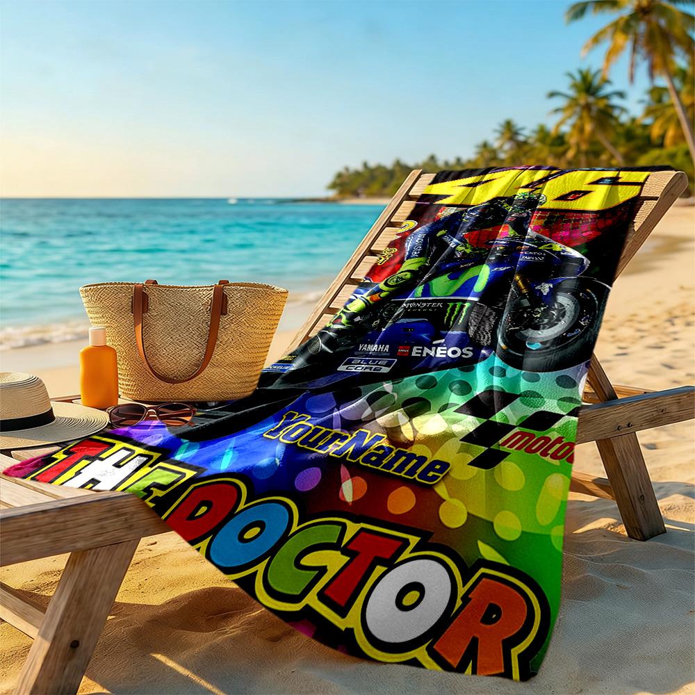Doctor46 Customized Name Beach Towel High Absorbency Quickdry Suitable For Swimming Gym Camping Yoga Vacation