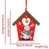 Adorable European And American Style Wooden Christmas Cottage Hangings With Santa And Snowman Designs