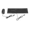 Keyboard and Mouse Combo Black Waterproof 104 Keys Anti Slip USB Wired Connection Keyboard Mouse