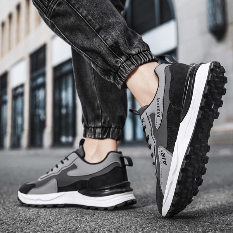Men's Shoes New Trendy with Platform Sneakers Men's Casual Running Shoes Leather Dad Trendy Shoes