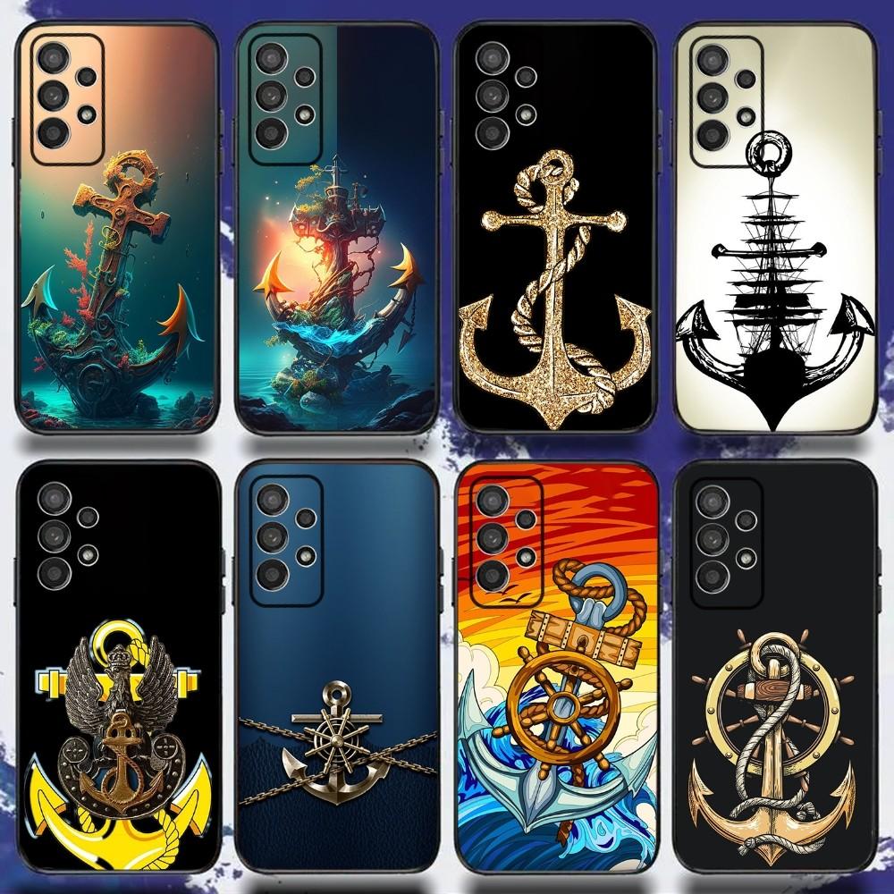 Чехол для телефона 'Якорь Парусный' для Samsung S24, S21, S22, S23, S30, Ultra, S20, Plus, Fe, Lite, Note, 10, 9, 5G Черный Мягкий Чехол