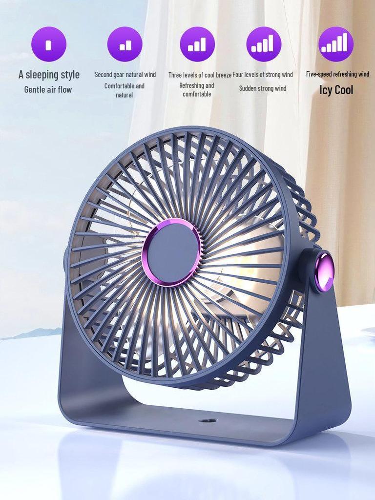 Compact Ultra-Quiet Rechargeable Desktop & Wall-Mount Fan for Office, Dorm, and Classroom Cooling