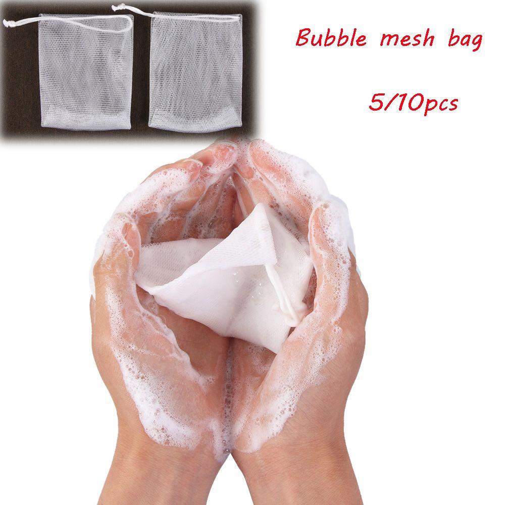 5/10pcs Cleaning clean tool Shower Blister Mesh Foaming net bubble mesh bag Soap Saver Bag